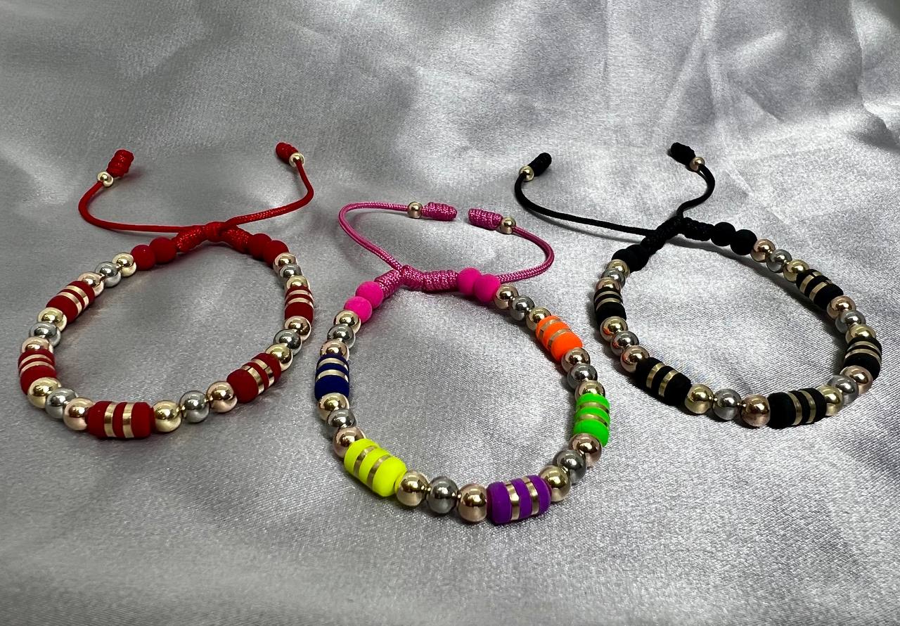 PULSERA TRES TONOS 6MM