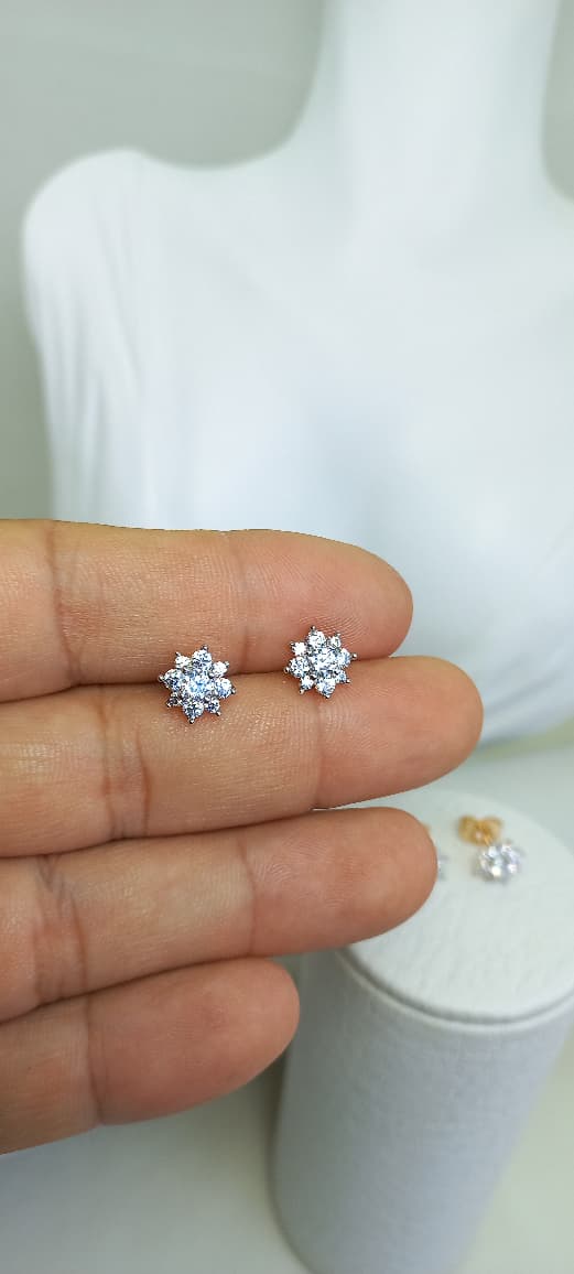 TOPOS FLOR CRISTAL CIRCON 8 PUNTAS 0.9MM
