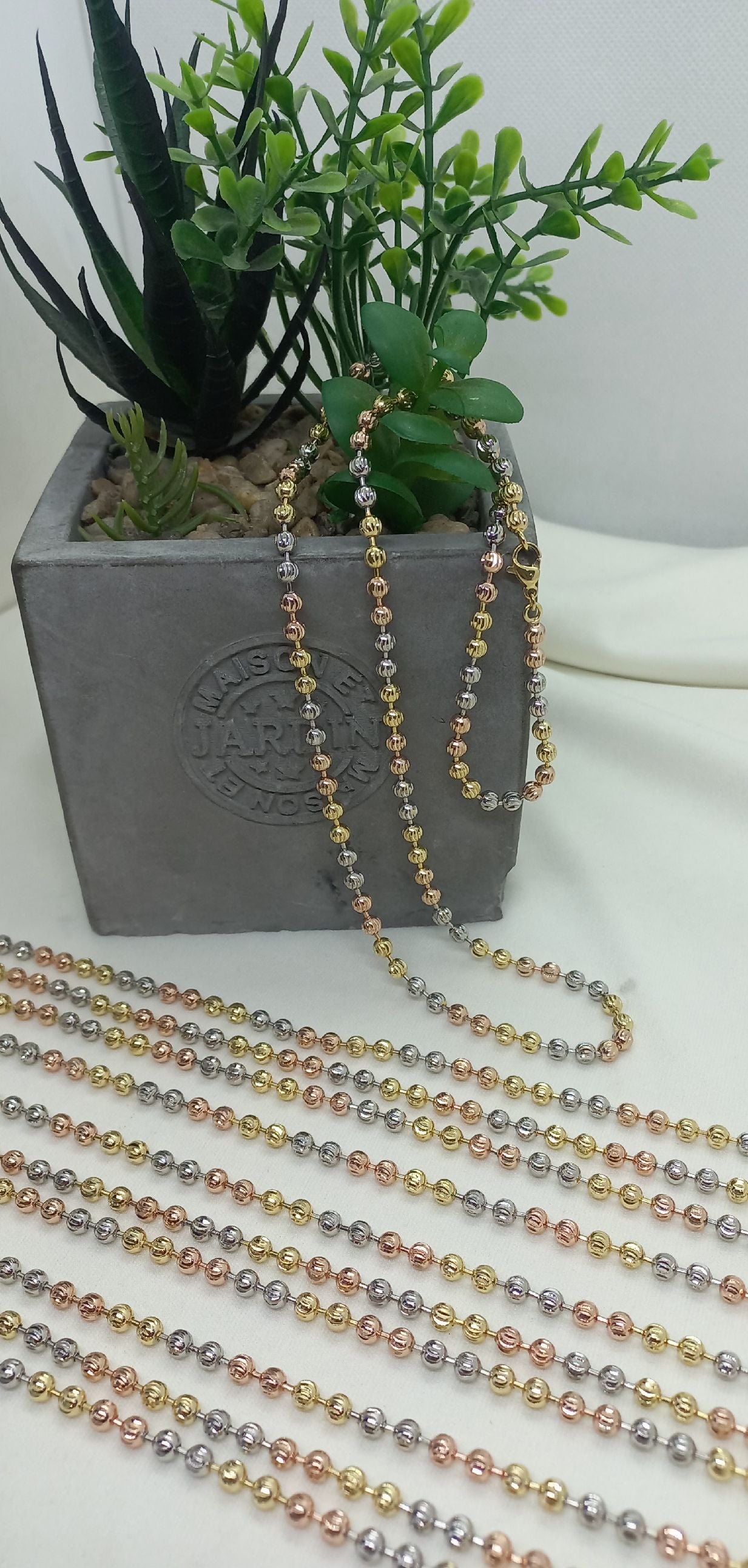 PROMOCION CADEN MILITAR DIAMANTADA 4MM 60CM TRES TONOS MAS DIJ