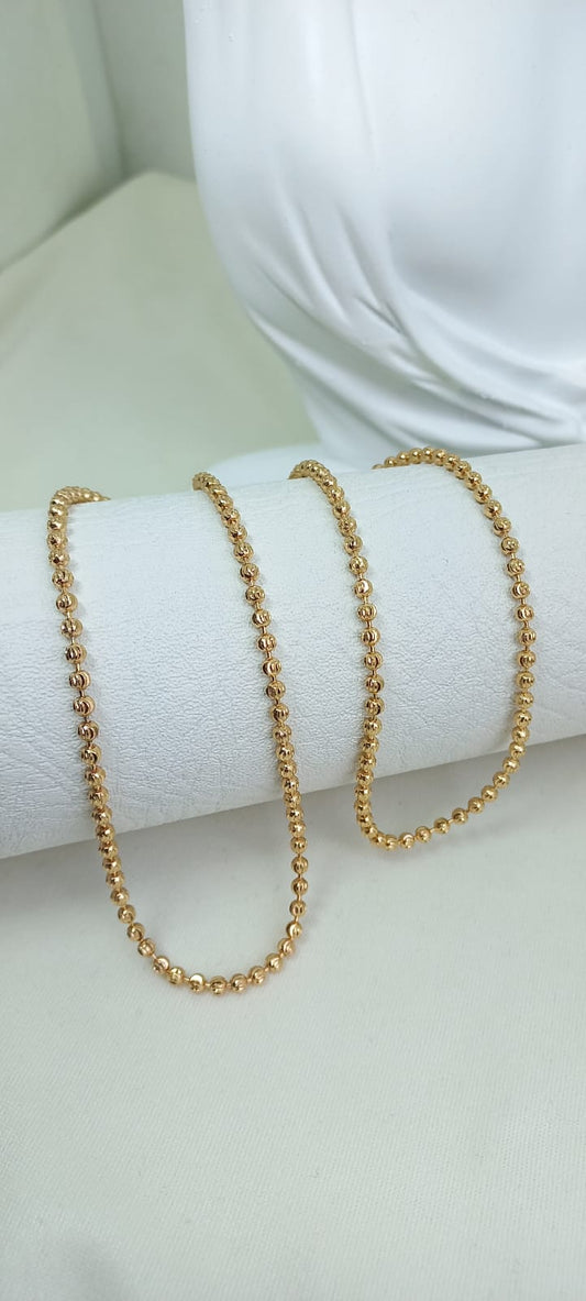 CADENA MILITAR DIAMANTADA 3MM 60CM ROSE